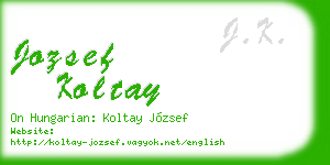 jozsef koltay business card